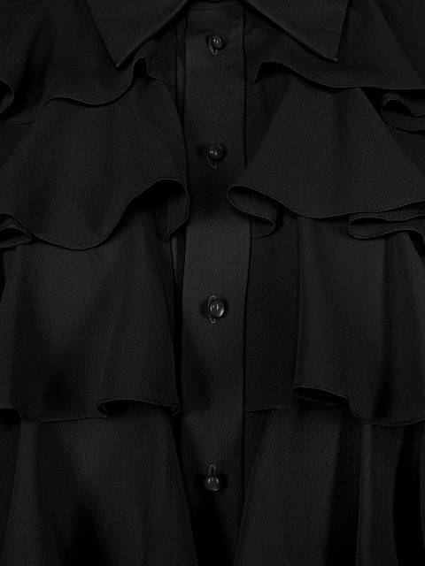 Black Ruffle Chiffon Blouse, 3 Black Ruffle Chiffon Blouse, 3