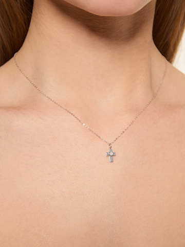 Round Diamond & White Gold Necklace, 2