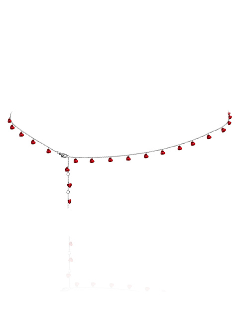 Red Cubic Zirkonia & Silver Body Chain, 1
