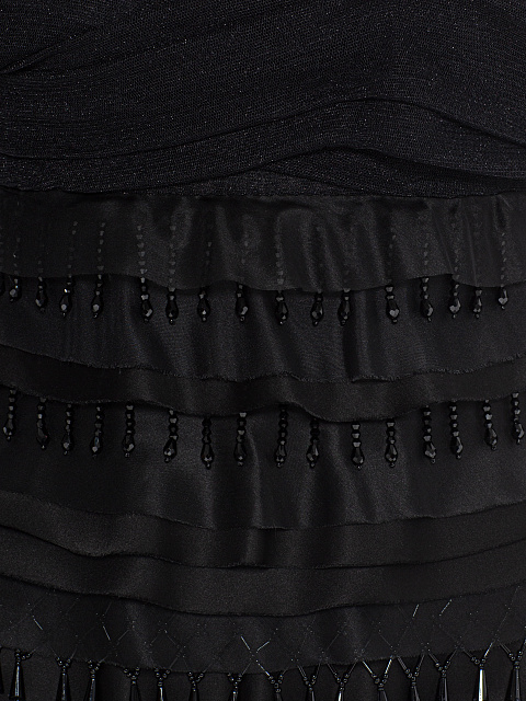 Black midi dress with embroidery , 3