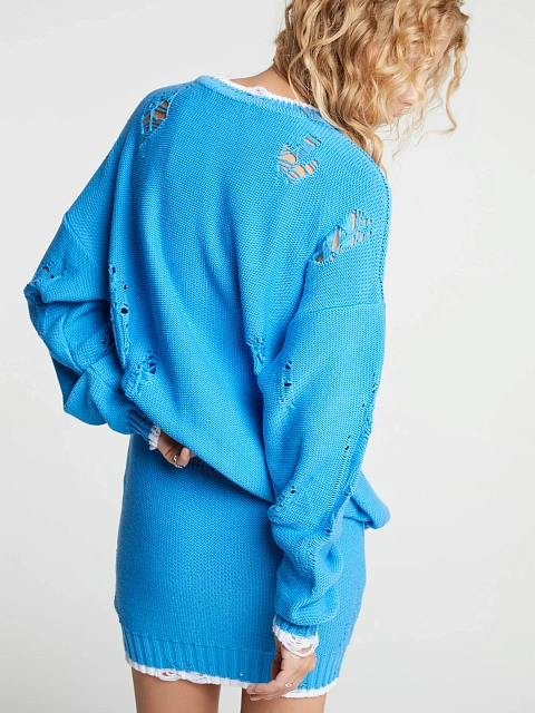 Bright Blue Jersey Sweater & Mini Skirt Set, 9 Bright Blue Jersey Sweater & Mini Skirt Set, 9