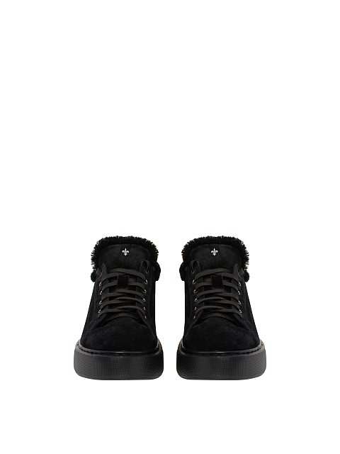 Black Shearling Lily Sneakers, 2