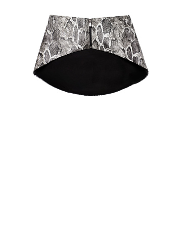 Grey Snakeskin Faux Leather Peplum Belt, 1