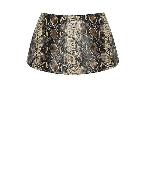 Beige faux leather peplum belt with snakeskin print, 2 Beige faux leather peplum belt with snakeskin print, 2