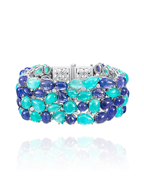 White Gold, Paraiba Tourmaline, Diamonds & Tanzanite Bracelet, 1