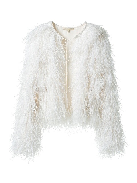 White feather jacket , 1 White feather jacket , 1