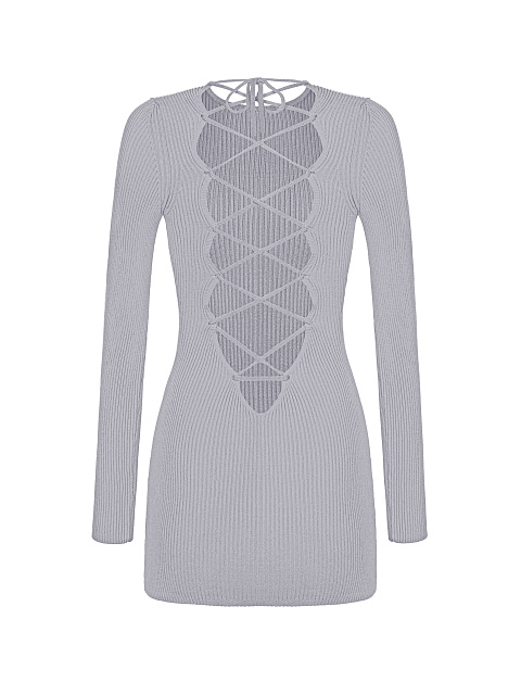 Lilac Rib Knit Mini Dress, 2 Lilac Rib Knit Mini Dress, 2
