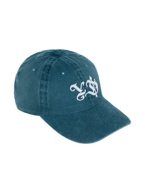Turquiose & White YD Embroidered Vintage Denim Cap, 1