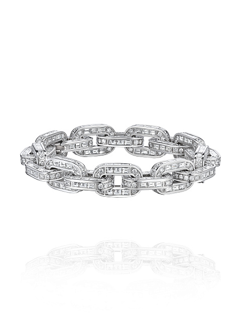 White Gold & Baguette Cut Bracelet , 1