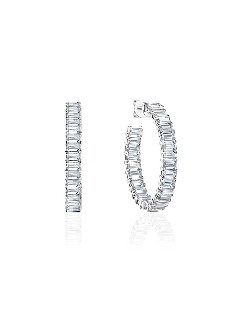 White gold hoops with quartz, 1