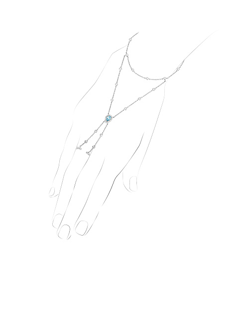 White gold slave bracelet with aquamarine and diamonds, 1