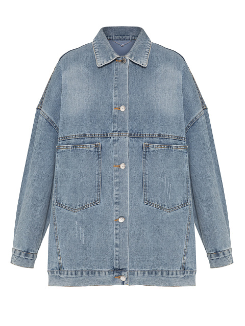 Blue Denim Jacket With Embroidery On The Back, 2