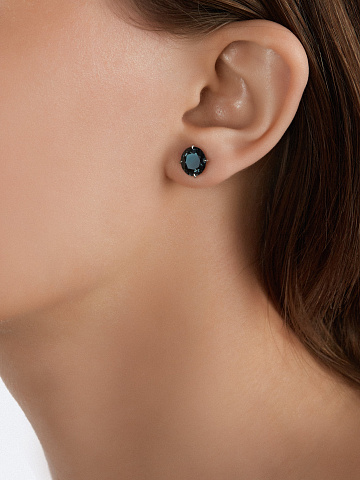 White Gold, Spinel & Diamonds Studs, 2