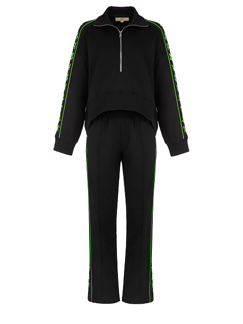 Black & Neon Green YD Embroidered Jersey Suit, 1 Black & Neon Green YD Embroidered Jersey Suit, 1