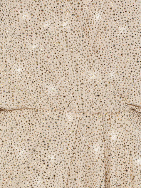 Beige Asymmetric Rhinestones Mini Dress, 3 Beige Asymmetric Rhinestones Mini Dress, 3