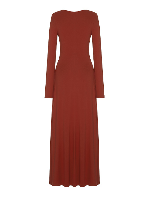Brown Rayon Jersey Maxi Dress, 2