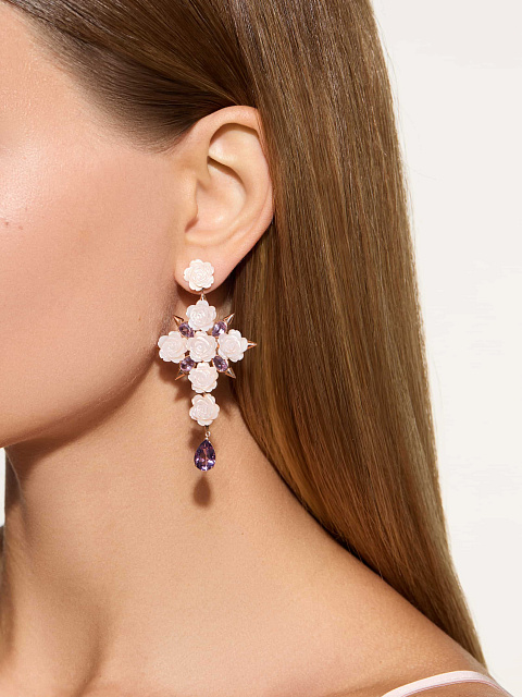 Rose Gold, Mother-of-Pearl & Amethyst Earrings, 3