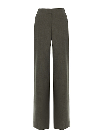 Straight-leg Khaki Trousers Made From Suiting Fabric, 1
