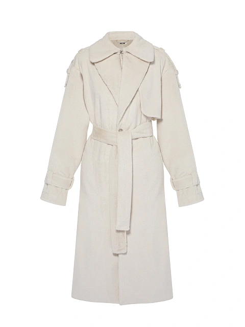 Beige Faux Fur Trench Coat, 3 Beige Faux Fur Trench Coat, 3