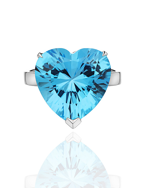 White Gold & Heart-cut Topaz Ring, 2