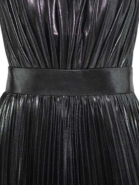 Silver maxi dress made of pleated fabric, 3 Silver maxi dress made of pleated fabric, 3