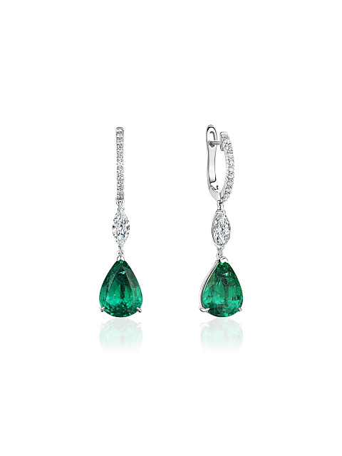 White gold earrings with emerald, 1