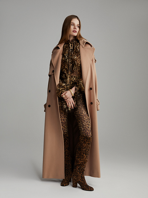 Leopard Suede Heeled Long Boots, 6