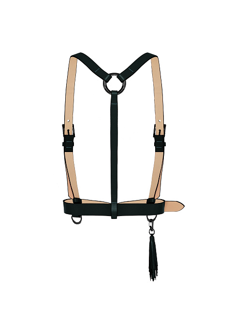 Dark green leather harness, 2 Dark green leather harness, 2