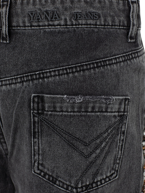 Flared light grey jeans with crystals, 4 Flared light grey jeans with crystals, 4