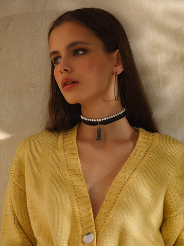 Black Gold & Black Diamonds Tassel Pendant, 2