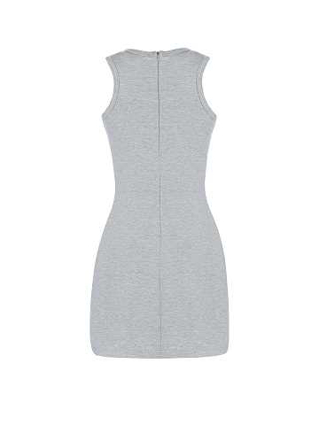 Grey Cotton Anchor Printed Tank Dress, 2