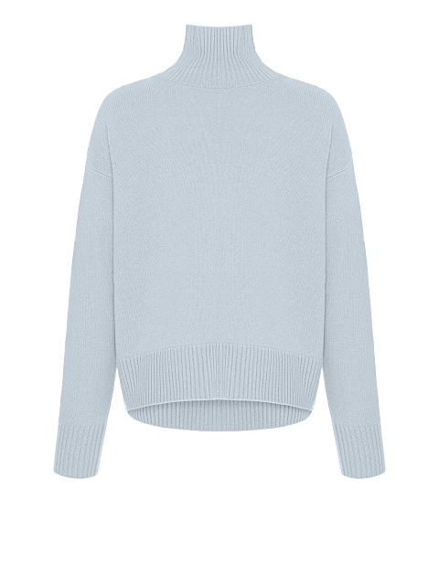 Light Blue Royal Cashmere Turtleneck Sweater, 1