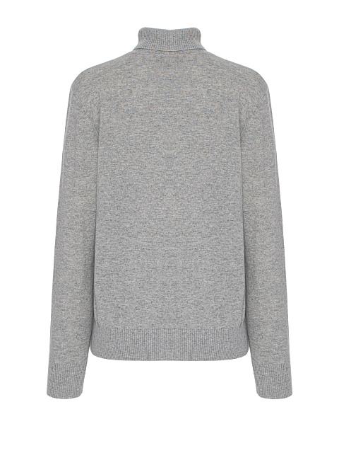 Men's Grey Cashmere Turtleneck Sweater, 2