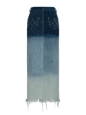 Blue Denim Midi Skirt, 2