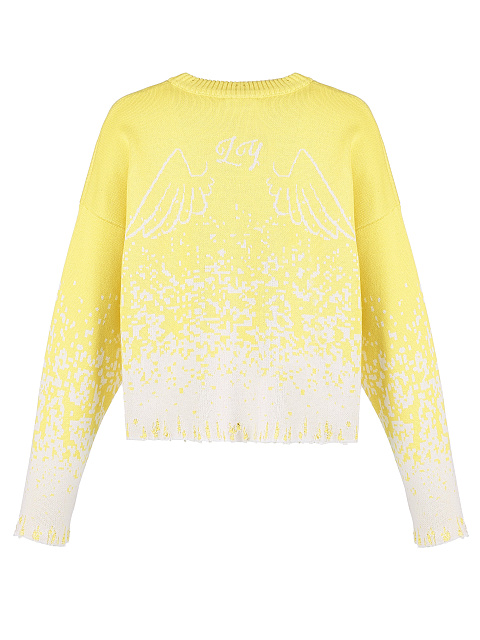 Yellow "Snow Angel" Distressed Sweater, 2 Yellow "Snow Angel" Distressed Sweater, 2