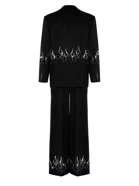 Black Rhinestones Silk Suit, 2 Black Rhinestones Silk Suit, 2