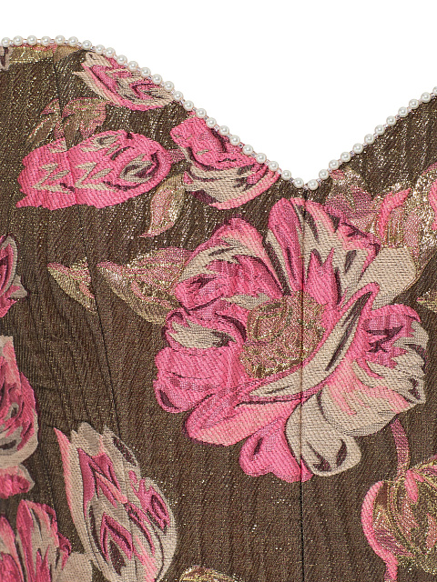 Suit Of Jacket And Mini Dress With Floral Pattern And Pearls, 8 Suit Of Jacket And Mini Dress With Floral Pattern And Pearls, 8