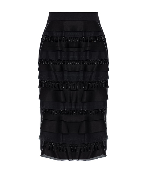 Black suit with jacket and midi skirt, 3