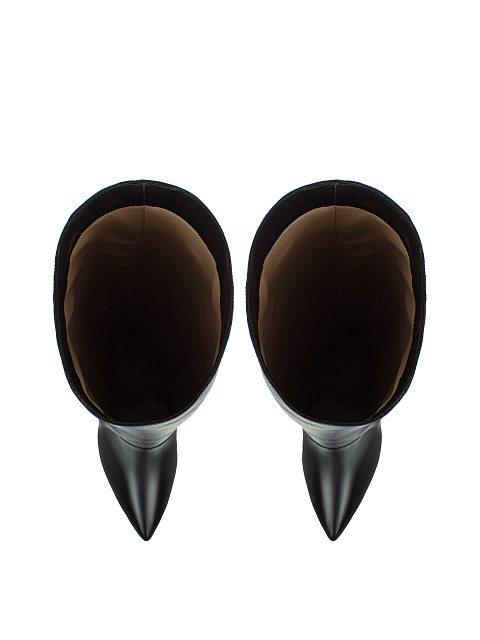 Black Leather Stiletto Boots, 4