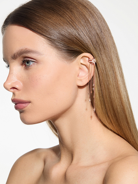 Cuff earring in rose gold with diamonds, 2