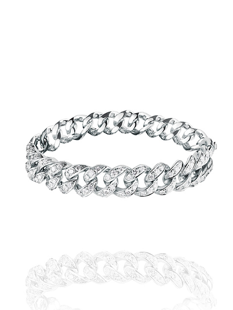 White gold chain bracelet with diamonds, 1