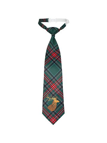 Green Printed Check Tie, 1