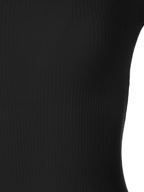 Black Ribbed Jersey L/S Round Neck Bodysuit, 3 Black Ribbed Jersey L/S Round Neck Bodysuit, 3
