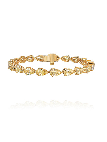 Yellow gold bracelet with pear-cut LG diamonds, 1
