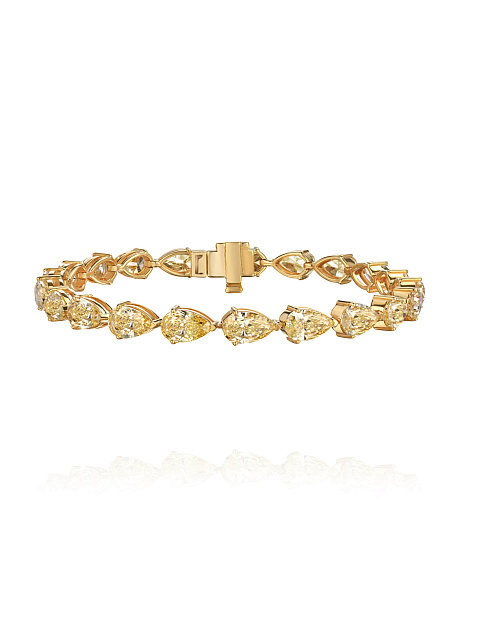 Yellow gold bracelet with pear-cut LG diamonds, 1