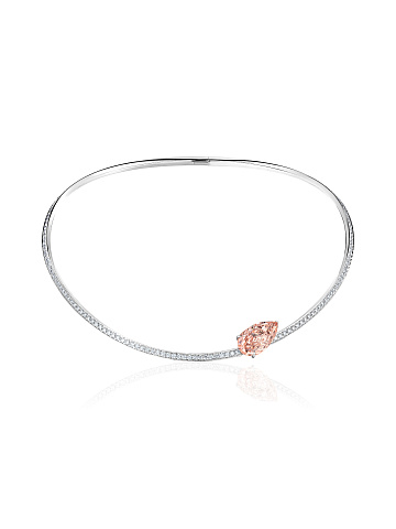 Necklace with an LG pear-cut pink diamond, 1