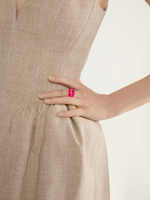 White gold ring with bright pink enamel, 2