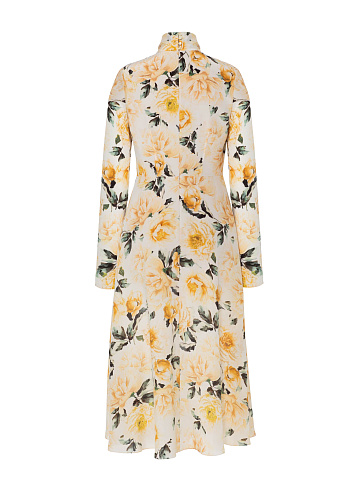 Milk Silk Midi Dress With Floral Print, 2