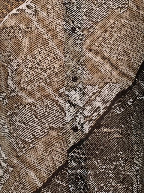 Brown Snake Skin Print Chiffon Blouse, 3 Brown Snake Skin Print Chiffon Blouse, 3