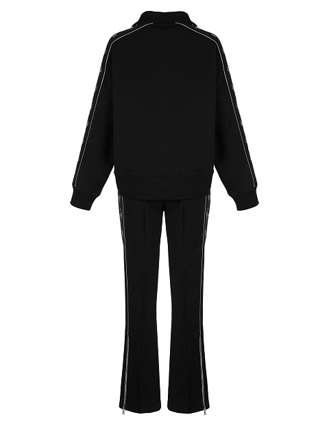 Black & White Lily Embroidered Jersey Suit, 2